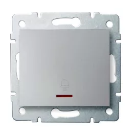   Kanlux 25194 LOGI 02-1080-143 ezüst jelzőfényes csengő nyomókapcsoló