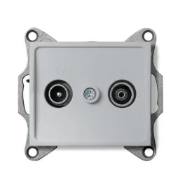   Kanlux 25218 LOGI 02-1320-043 ezüst antenna csatlakozó TV/FM aljzat, átmenő