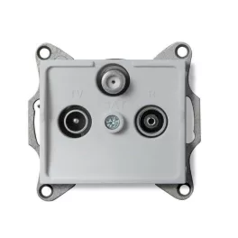   Kanlux 25220 LOGI 02-1340-043 ezüst antenna csatlakozó TV/R/SAT aljzat átmenő
