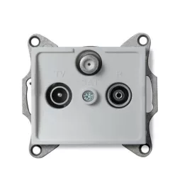   Kanlux 25221 LOGI 02-1350-043 ezüst antenna csatlakozó TV/R/SAT aljzat végzáró