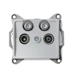   Kanlux 25223 LOGI 02-1590-043 ezüst antenna csatlakozó TV/R/SAT/SAT aljzat, végzáró