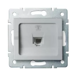  Kanlux 25224 LOGI 02-1370-043 ezüst telefon csatlakozó aljzat (RJ11)