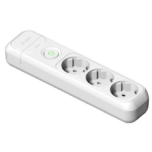 Földelt szerelhető elosztó hármas, kapcsolóval, fehér, 16A-250V, 2523, Famatel S.A