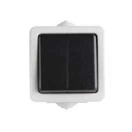   Kanlux 25352 TEKNO 05-1028-143 fekete kettős váltókapcsoló IP54