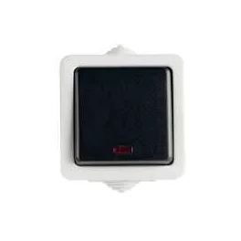   Kanlux 25353 TEKNO 05-1110-143 fekete jelzőfényes egypólusú kapcsoló IP54
