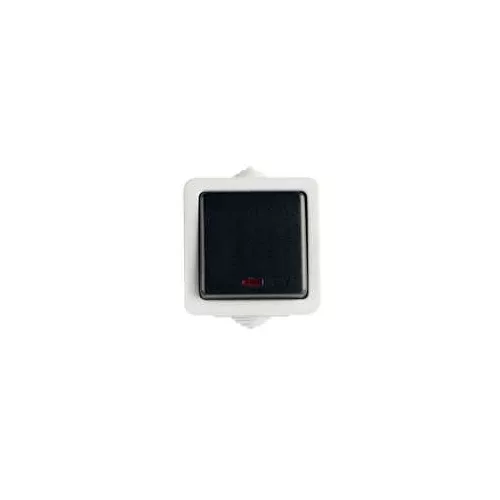 Kanlux 25353 TEKNO 05-1110-143 fekete jelzőfényes egypólusú kapcsoló IP54