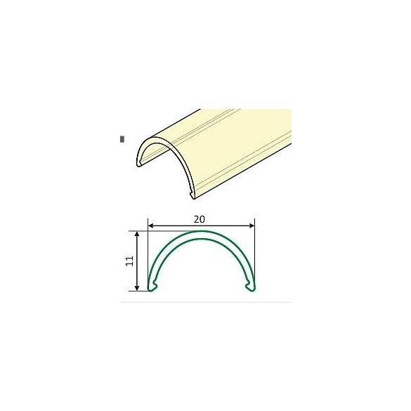 Topmet TM-takaró profil Uni/Arc profilhoz rápattintható tejfehér 2000mm (D) A1140038