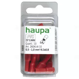   HAUPA Gyorscsatlakozó telj.szig. PTCSH 260414/10 SmallPack HAUPA 0,5-1,0/ 6,3x0,8 PVC (10db/bliszter)