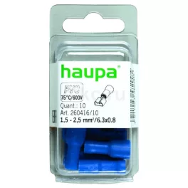   HAUPA Gyorscsatlakozó telj.szig. KTCSH 260416/10 SmallPack HAUPA 1,5-2,5/ 6,3x0,8 PVC (10db/bliszter)