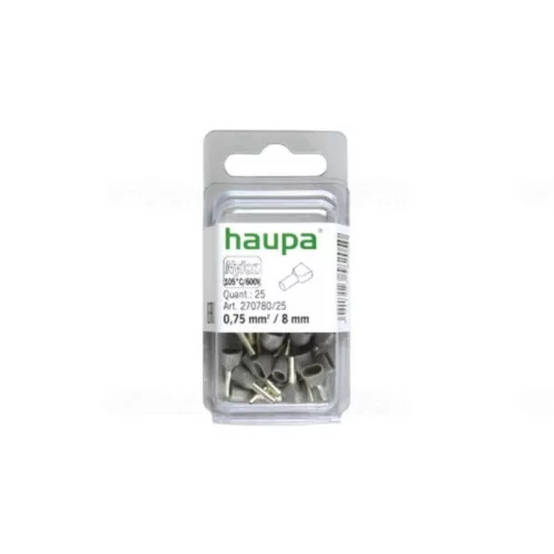 HAUPA Érvéghüvely iker 2* 0,75/ 8 szürke 270780/25 SmallPack Haupa (25db/bliszter)