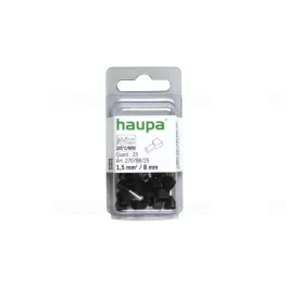   HAUPA Érvéghüvely iker 2* 1,5/ 8 fekete 270788/25 SmallPack Haupa (25db/bliszter)