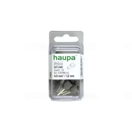   HAUPA Érvéghüvely iker 2* 4,0/12 szürke 270796/10 SmallPack Haupa (10db/bliszter)