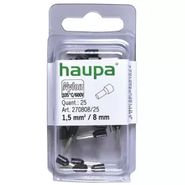   HAUPA Érvéghüvely szigetelt 1,5/ 8 fekete 270808/25 SmallPack Haupa (25db/bliszter)