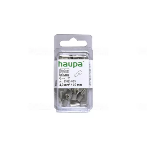 HAUPA Érvéghüvely szigetelt 4,0/10 szürke 27081425 SmallPack Haupa (25db/bliszter)