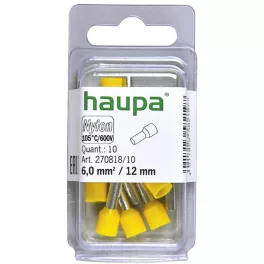   HAUPA Érvéghüvely szigetelt 6,0/12 sárga 270818/10 SmallPack Haupa (10db/bliszter)