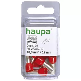   HAUPA Érvéghüvely szigetelt 10/12 piros 270822/10 SmallPack Haupa (10db/bliszter)
