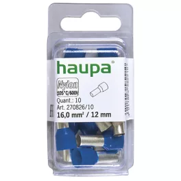   HAUPA Érvéghüvely szigetelt 16/12 kék 270826/10 SmallPack Haupa (10db/bliszter)