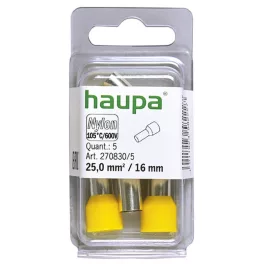   HAUPA Érvéghüvely szigetelt 25/16 sárga 270830/5 SmallPack Haupa (5db/bliszter)