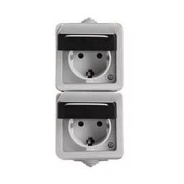   Kanlux 27134 TEKNO 05-2228-143 2x2P+F aljzat fekete függőleges IP54