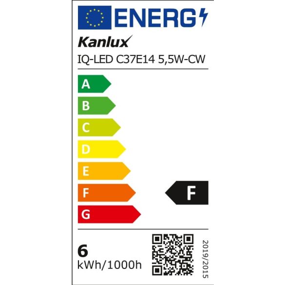 Kanlux 27296 IQ-LED C37E14 5,5W-CW fényforrás, LED izzó 6000K