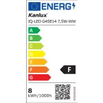 Kanlux 27306 IQ-LED G45E14 7,5W-WW fényforrás, LED izzó 3000K - Utolsó darabok!!