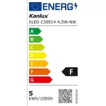 Kanlux 29619 XLED C35E14 4,5W-NW fényforrás, LED gyertya izzó 4000K E14