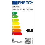 Kanlux 29626 XLED G45E14 4,5W-WW-M fényforrás, LED gömb izzó 2700K E14