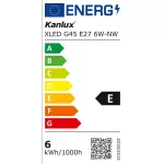 Kanlux 29633 XLED G45 E27 6W-NW-M fényforrás, LED izzó 4000K