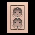 ABB Dupla dugalj SCHUKO/földelt gyermekvédett,
Zoni, púder 5522T-C03458 142, 2CHT223458C4142