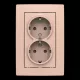 ABB Dupla dugalj SCHUKO/földelt gyermekvédett,
Zoni, púder 5522T-C03458 142, 2CHT223458C4142