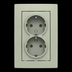 ABB Dupla dugalj SCHUKO/földelt gyermekvédett,
Zoni, olíva 5522T-C03458 143, 2CHT223458C4143