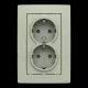 ABB Dupla dugalj SCHUKO/földelt gyermekvédett,
Zoni, olíva 5522T-C03458 143, 2CHT223458C4143