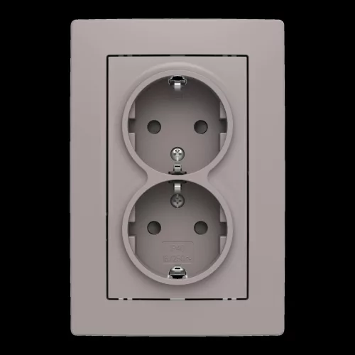 ABB Dupla dugalj SCHUKO/földelt gyermekvédett,
Zoni, bézs 5522T-C03458 144, 2CHT223458C4144