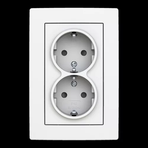 ABB Dupla dugalj SCHUKO/földelt gyermekvédett,
Zoni, fehér matt 5522T-C03458 240, 2CHT223458C4240