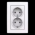 ABB Dupla dugalj SCHUKO/földelt gyermekvédett,Zoni, fehér 5522T-C03458 500, 2CHT223458C4500