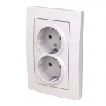 ABB Dupla dugalj SCHUKO/földelt gyermekvédett,Zoni, fehér 5522T-C03458 500, 2CHT223458C4500
