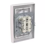 ABB Dupla dugalj SCHUKO/földelt gyermekvédett,Zoni, fehér 5522T-C03458 500, 2CHT223458C4500