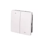 ABB Zsalukapcsoló fedlap, le/fel nyíl szimbólummal, Zoni, fehér 3559T-A00662 500, 2CHT590662A4500