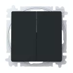 ABB Duplaváltó billentyűvel, csavaros rögzítés,
Zoni, fekete matt 3559T-A52345 237W, 2CHT595235A6237