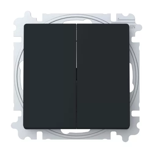 ABB Duplaváltó billentyűvel, csavaros rögzítés,
Zoni, fekete matt 3559T-A52345 237W, 2CHT595235A6237