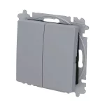 ABB Duplaváltó billentyűvel, csavaros rögzítés,
Zoni, szürke 3559T-A52345 241W, 2CHT595235A6241