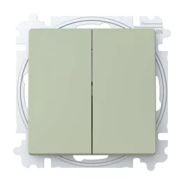   ABB Duplaváltó billentyűvel, csavaros rögzítés,
Zoni, olíva 3559T-A52345 243W, 2CHT595235A6243