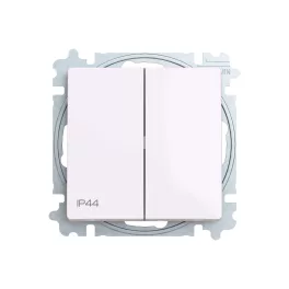   ABB Duplaváltó billentyűvel, IP44, Zoni, fehér 3559T-A52940 500, 2CHT595294A6500