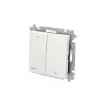 ABB Redőnykapcsoló billenőkapcsolóval, 2-es ágú, 1 állású, IP44, Zoni, fehér matt 3559T-A88940 240, 2CHT598894A6240