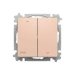 ABB Redőnykapcsoló billenőkapcsolóval, 2-es ágú, 1 állású, IP44, Zoni, púder 3559T-A88940 242, 2CHT598894A6242