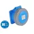 TP Electric 3x16A -  Beépíthető dugalj (tekerős csapfedél) kék, IP67, 220V 3021-322-0975
