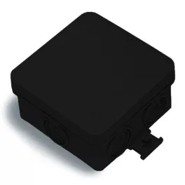   Kötődoboz 75x75x36mm könnyített oldal IP55 fekete (3051-N)