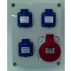 Szerelt ipari doboz 3074, 1db 5P 16A,  3 db HT IP44, 3070_1, Famatel S.A