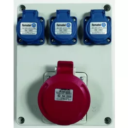   Szerelt ipari doboz 3074, 1db 5P 32A, 3 db HT IP44, 3070_2, Famatel S.A