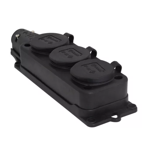 TP Electric Gumi dugalj 3-as csapfedeles 16A fekete (10db/doboz) 3101-308-0300